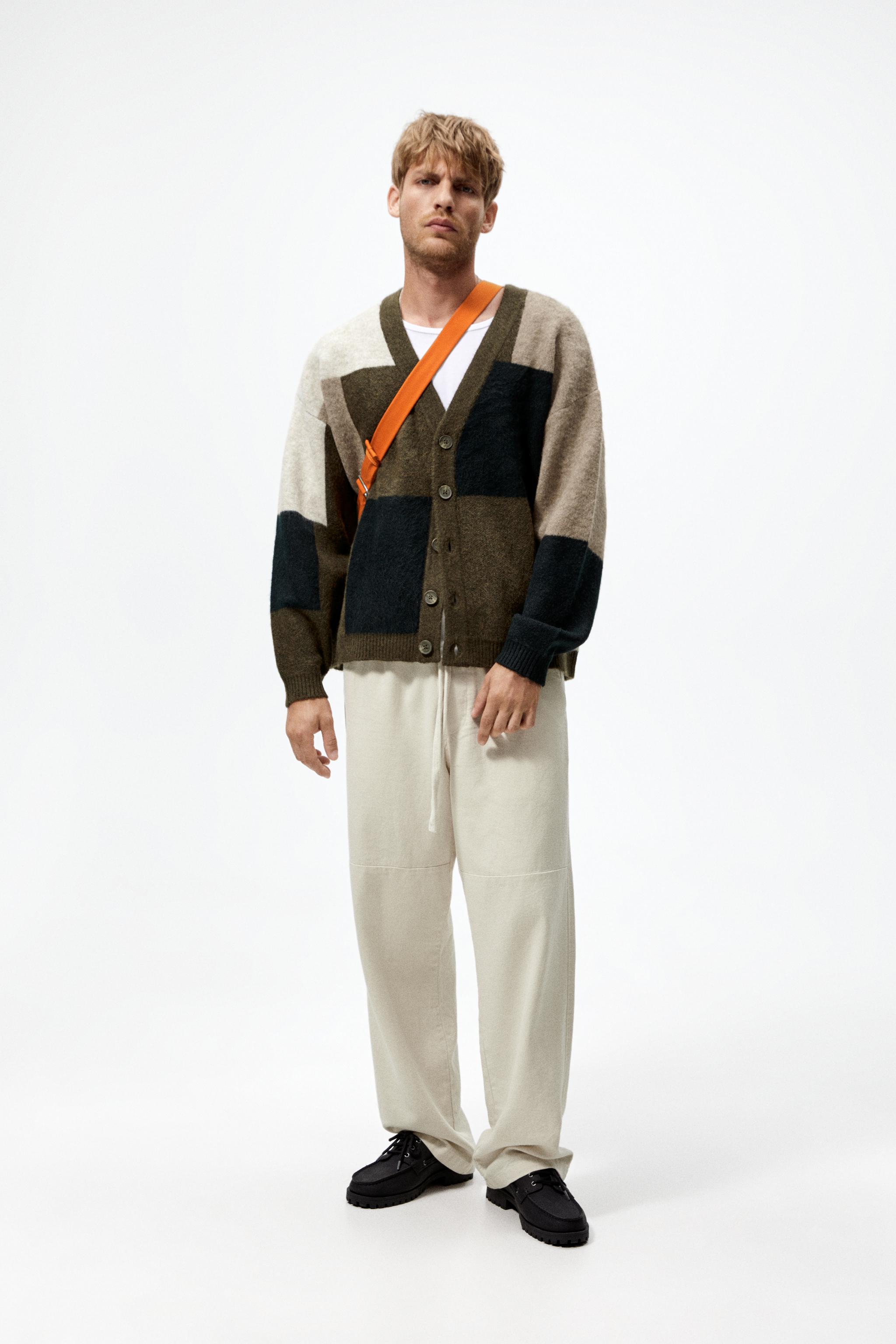 Zara color block cardigan top